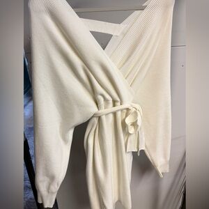 Off-White Cream Off-the-Shoulder Sweater